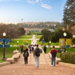 A view from the top of Janss Steps overlooking campus.